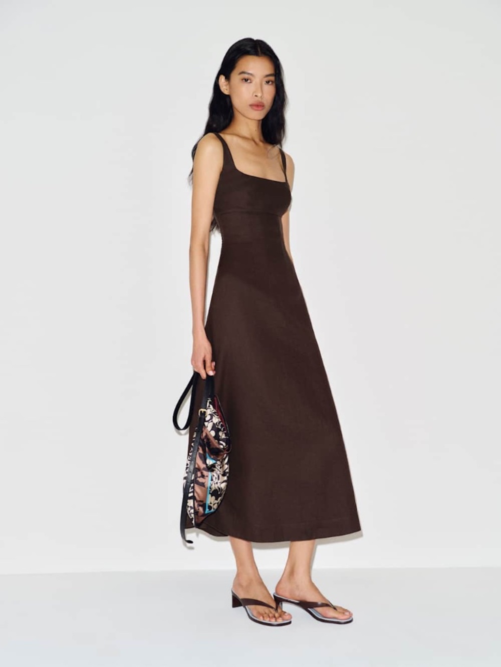 Reformation Petites Sabine Linen Dress Brown - Size 4P